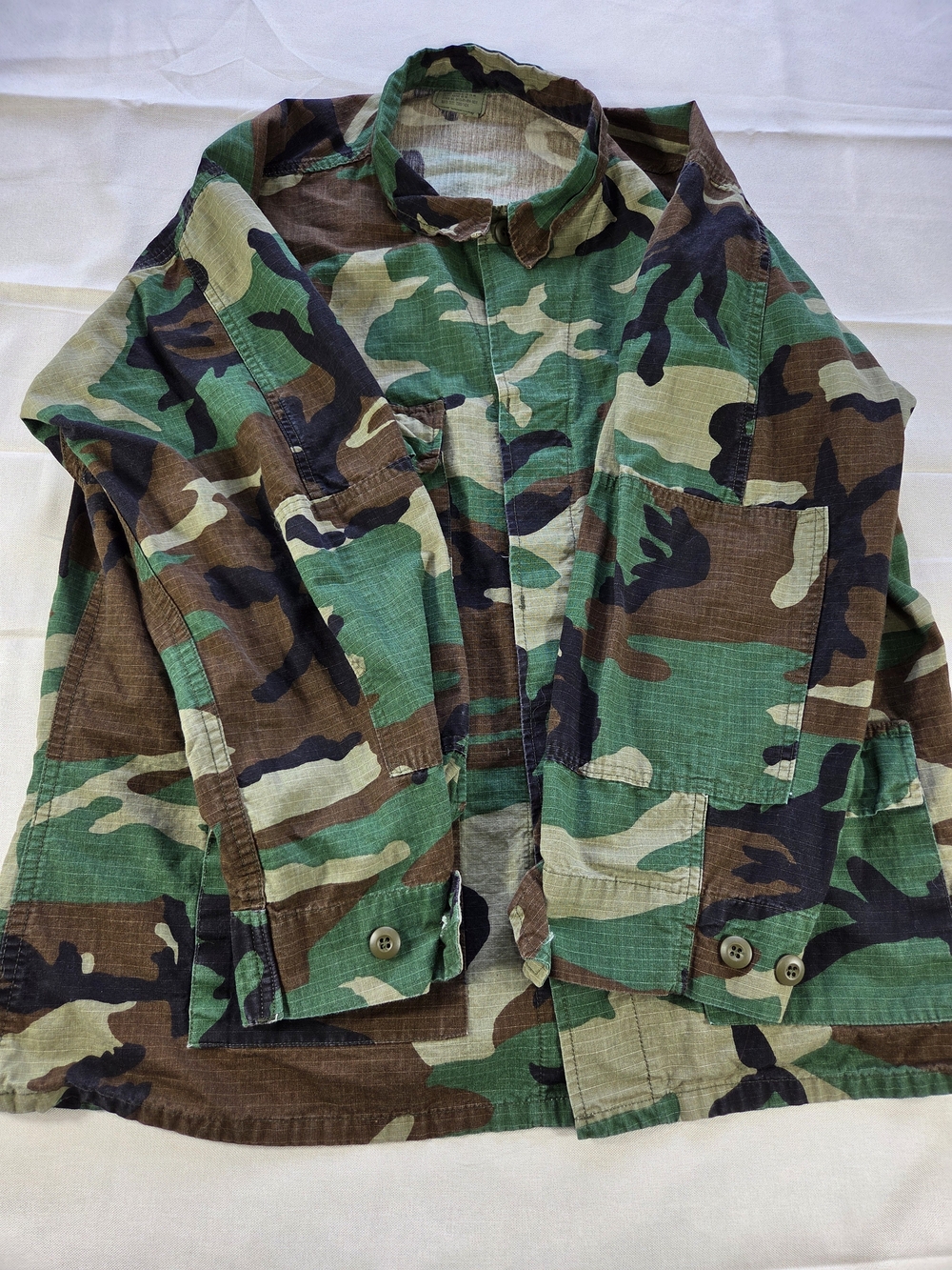 Vintage 1987 US Army Woodland BDU Jacket Large Long
